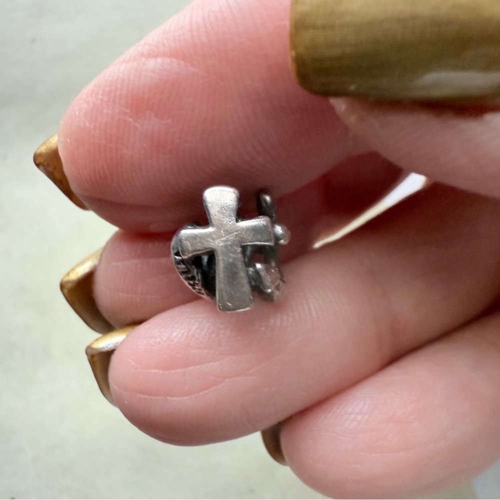 Trollbeads Retired “Faith Hope & Charity” sterling silver bead-